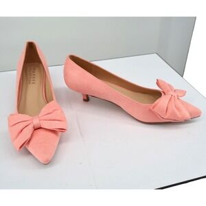 Journee Collection Orana Coral Bow Kitten Heel Pointed Toe Pumps 9M